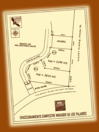 2 Lotes en Venta Fraccionamiento Campestre Mirador de los Pájaros. Palenque, Chiapas.