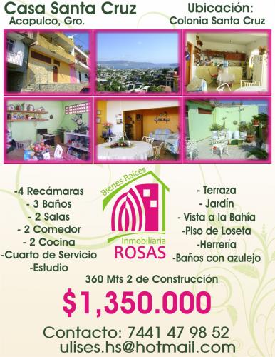 EXCELENTE CASA CON VISTA A LA BAHIA EN SANTA CRUZ