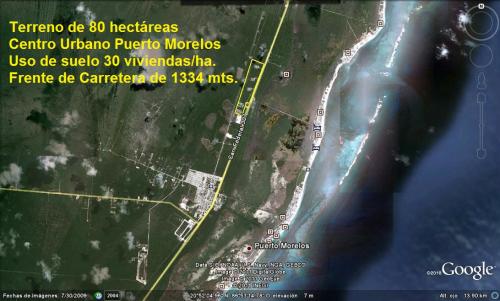 Cancun - Puerto Morelos 80 has. sobre carretera, Comercial y Habitacional