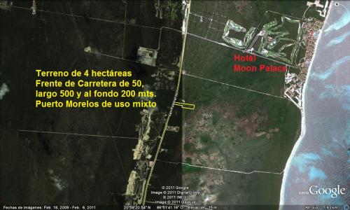 Cancun - Puerto Morelos 4 has. sobre carretera