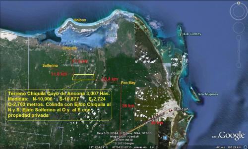 Terreno 3,000 Has. Rustico en Chiquilá, Q. Roo