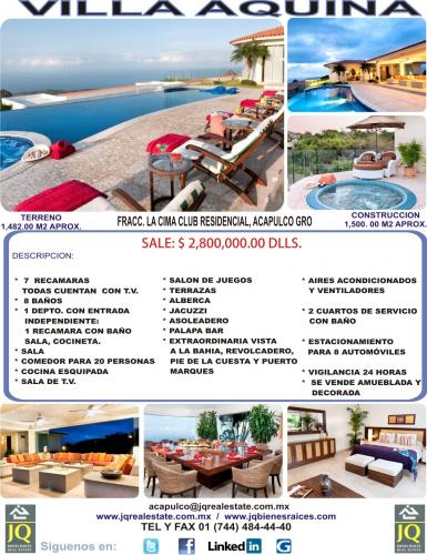 HERMOSA VILLA AQUINA EN VENTA!!!