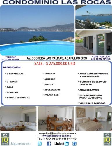 Depto. en Condominio Las Rocas en VENTA !!!