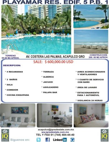 Depto. en Condominio Playamar en VENTA !!!