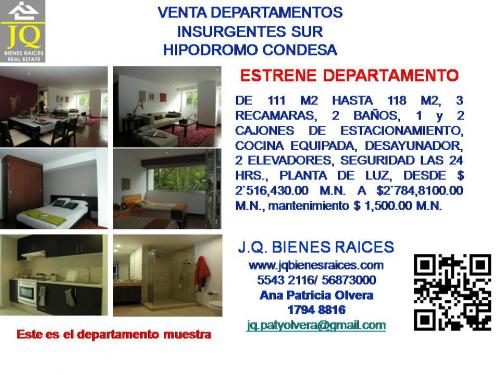 Vendo deptos. Hipòdromo Condesa