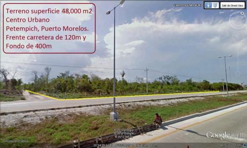 Terreno Comercial de 48,000 m2 sobre Carretera Federal en Puerto Morelos
