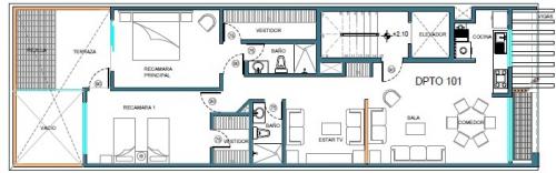 Departamento con terraza