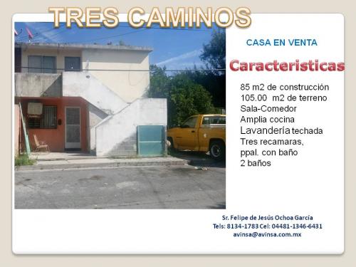 TRES CAMINOS BONITA CASA EN VENTA