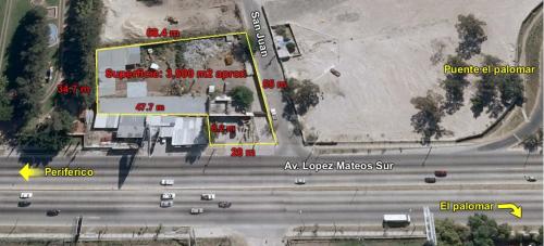 Terreno comercial  sobre av. López Mateos Sur frente Palomar