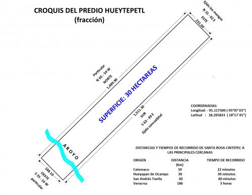 TERRENO EXCELENTE EN LA ESPERANZA A 6 km DE SANTA ROSA CINTEPEC,  MPIO. HUEYAPAN DE OCAMPO, VER. 