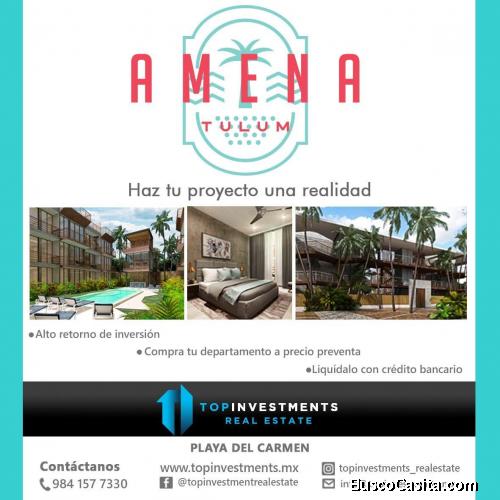 AMENA CONDOS TULUM Departamentos de inversión en la zona de más alta plusvalía y de más alto Retorno