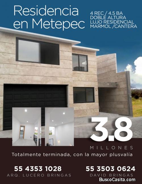 VENTA DE CASA POR ESTRENAR EN METEPEC