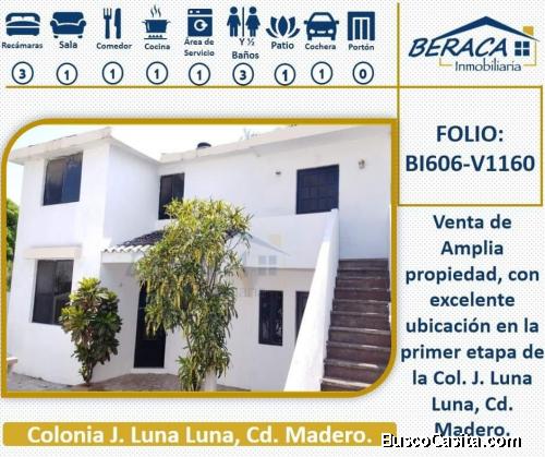 VENTA DE CASA, COL. J. LUNA LUNA, CD. MADERO.