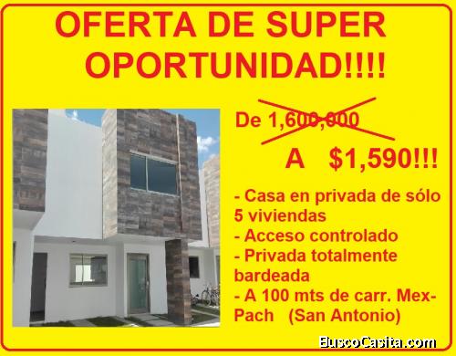 CASA RESIDENCIAL BAJA DE PRECIO SOLO POR TI! EN PACHUCA, SALIDA MEXICO.