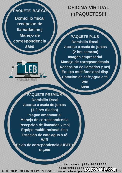 RENTA UNA DE NUESTRAS OFICINAS VIRTUALES ! ¡CONTÁCTANOS PARA INFORMES!