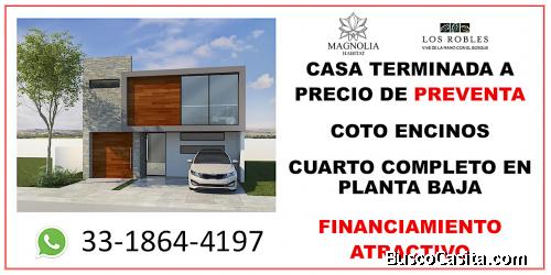 TERMINADA EN LOS ROBLES-ZAPOPAN-COCINA EQUIPADA+4CUARTOS C/BAÑO COMPLETO(UNO EN PLANTA BAJA)