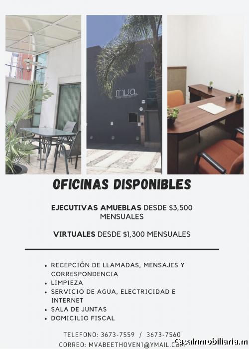 OFICINAS EN RENTA amueblada y con servicios