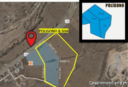 8.5 hectáreas, $950XM2, PLUSVALÍA del 35% anual. CIUDAD ESMERALDA Ideal para Industria ligera