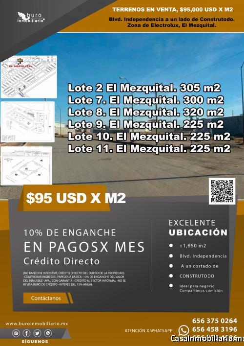TERRENOS EN PAGOS MENSUALES CD. JUÁREZ - En Blvd. Independencia a un lado de Construtodo.