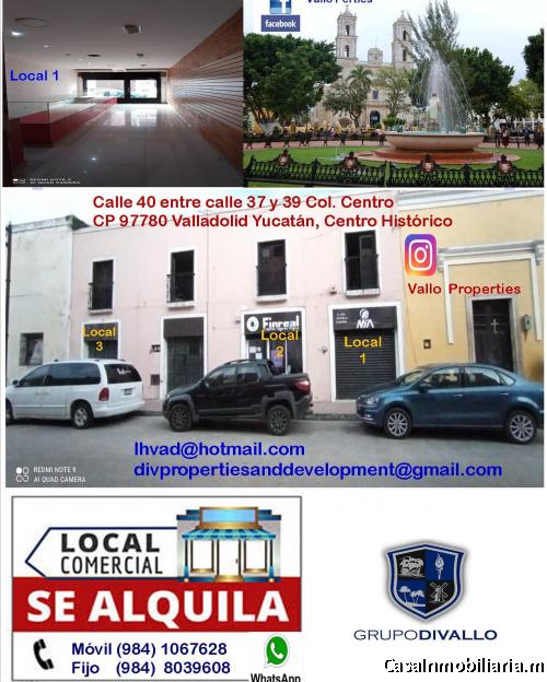 Local en renta centro histórico Valladolid, Yucatán 