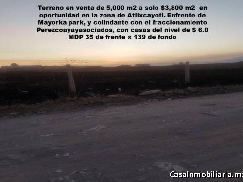 VENTA DE TERRENO ANGELOPOLIS DE 5,000 M2 A SOLO $3,800