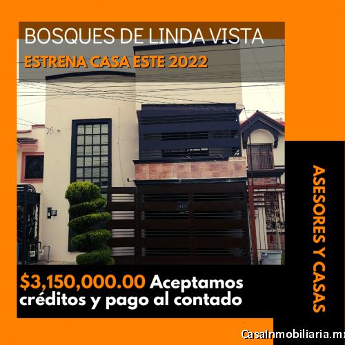 CASA EN VENTA A 5MIN PASEO LA FE FRACC BOSQUES DE LINDAVISTA 