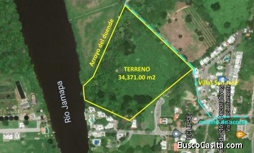 EXCELENTE TERRENO JUNTO AL RIO JAMAPA  CERCA DE BOCA DEL RIO 