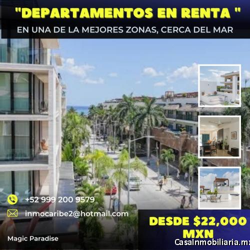 Departamentos en renta cerca del mar, Playa del Carmen