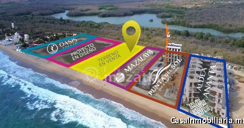 Terreno para desarrollo con 60m de frente de playa en la zona turística de Mazatlán – OPORTUNIDAD!