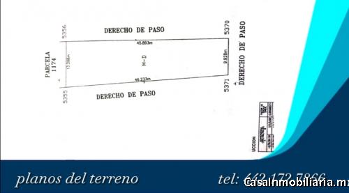 VENTA DE TERRENO 500M2 EN EL JARAL,CORREGIDORA 