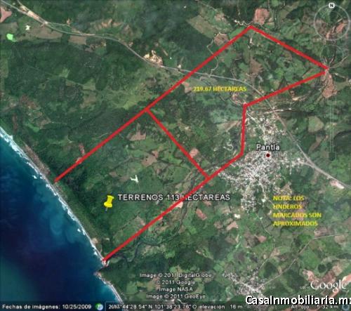 Pantla cerca Ixtapa 6 Has en venta con 300 m2 frente de playa T537