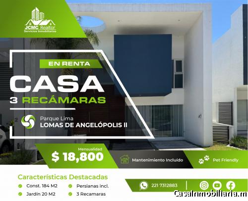 Casa en renta en Parque Lima, Lomas de Angelópolis II: diseña una vida más plena
