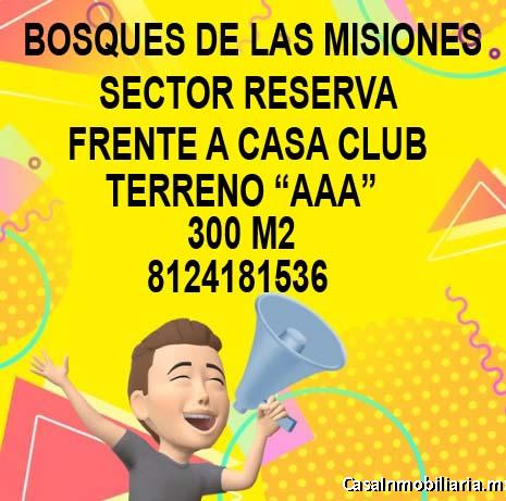 BOSQUES DE LAS MISIONES SECTOR RESERVA FRENTE A CASA CLUB. PRECIOSO TERRENO